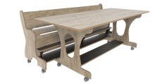 Hoogzit tafel L180 x B80 cm grey craft oak met 1 bank Tangara Groothandel voor de Kinderopvang Kinderdagverblijfinrichtin8